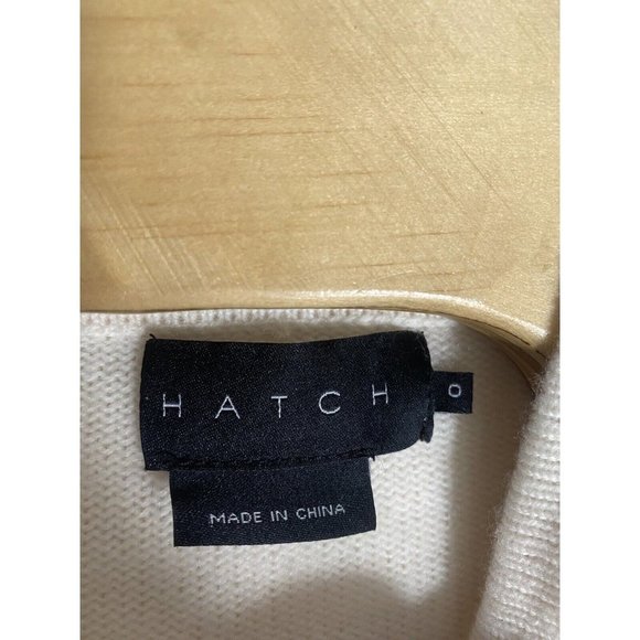 Hatch Women’s Maternity Hooded Sweater Off White Navy Blue 0 Wool Cashmere - Picture 4 of 7